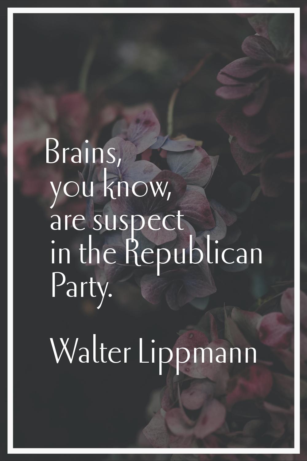 Brains, you know, are suspect in the Republican Party.