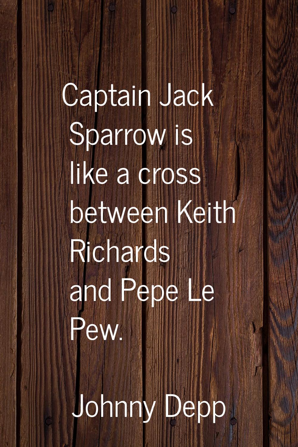 Captain Jack Sparrow is like a cross between Keith Richards and Pepe Le Pew.