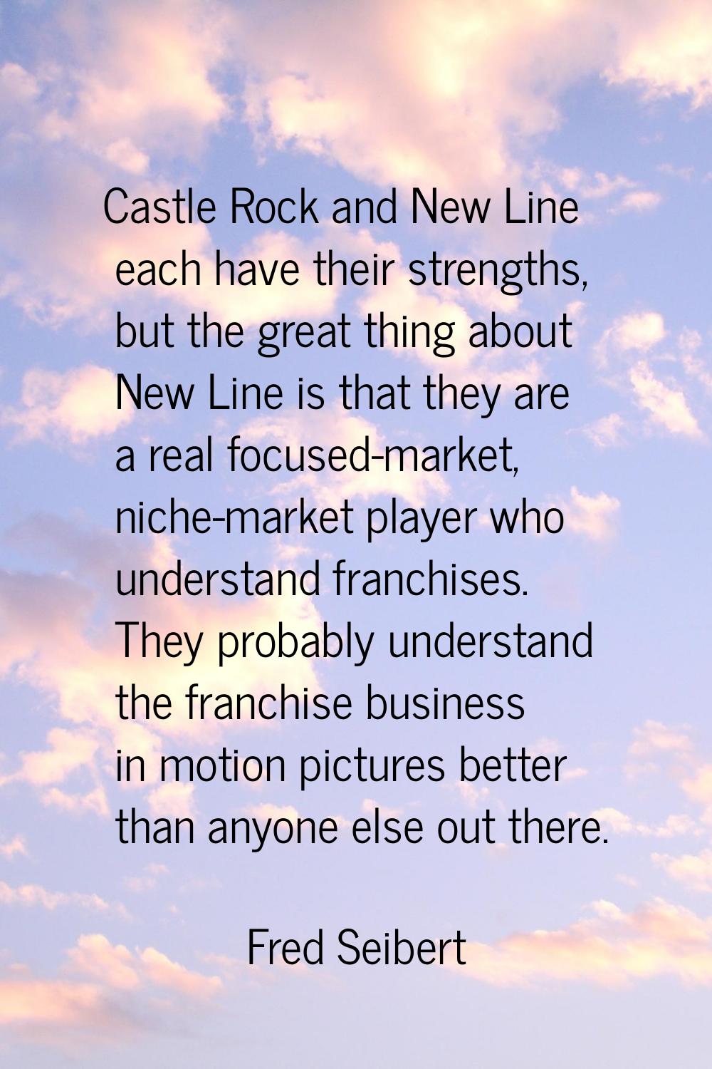 Castle Rock and New Line each have their strengths, but the great thing about New Line is that they