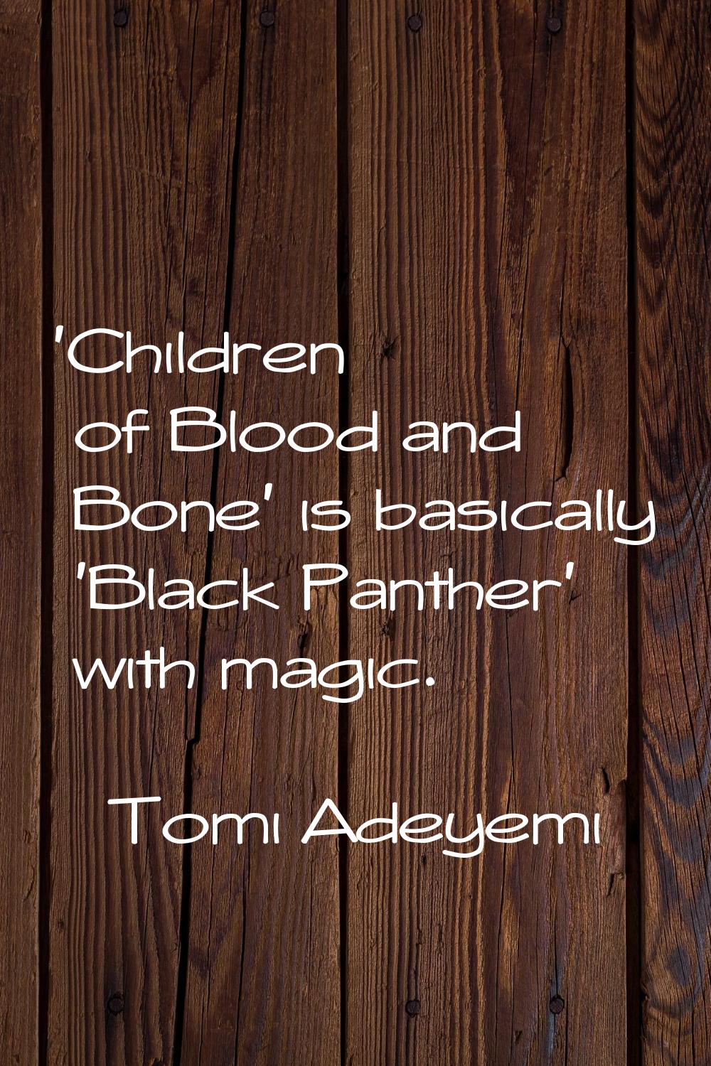 'Children of Blood and Bone' is basically 'Black Panther' with magic.