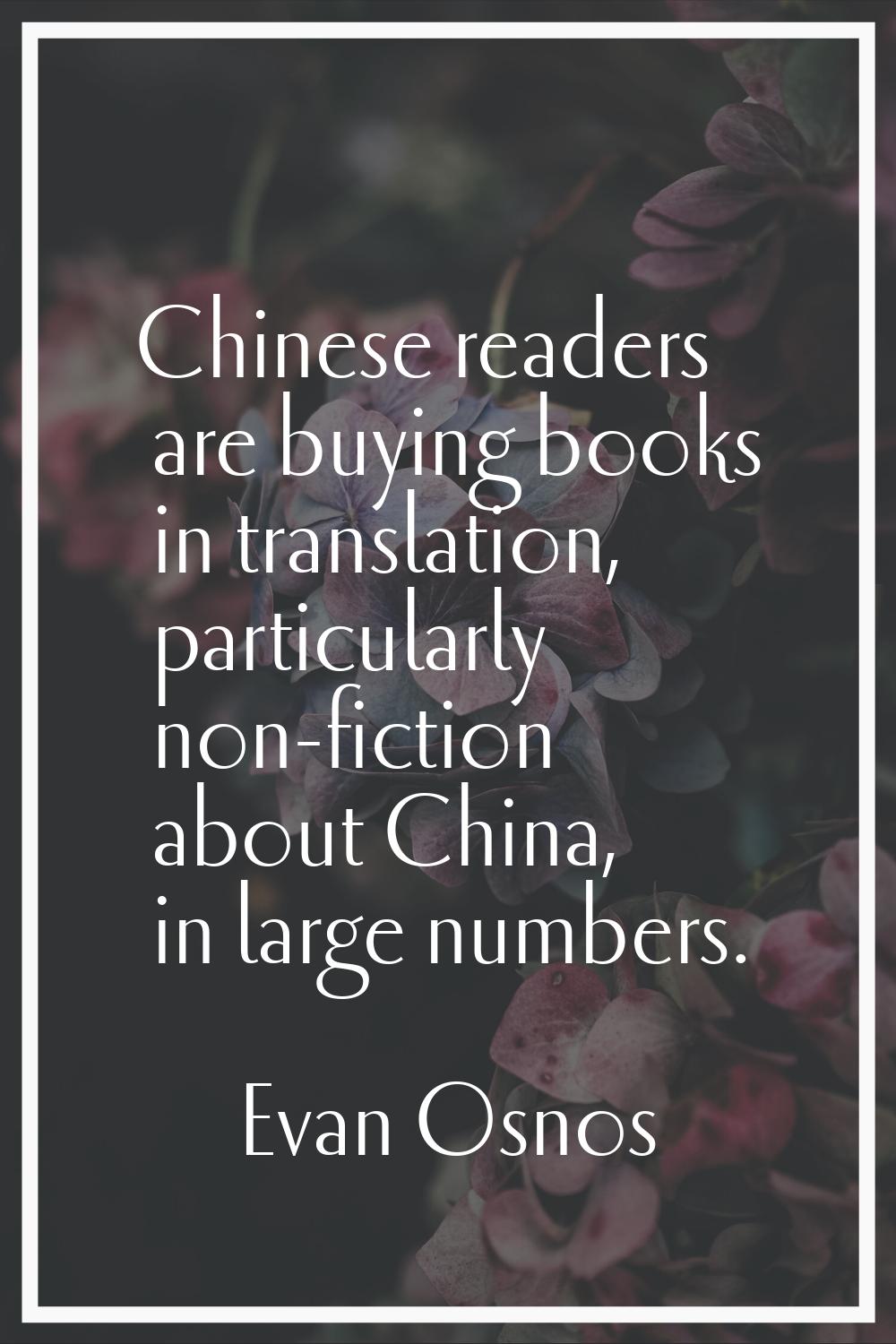 Chinese readers are buying books in translation, particularly non-fiction about China, in large num
