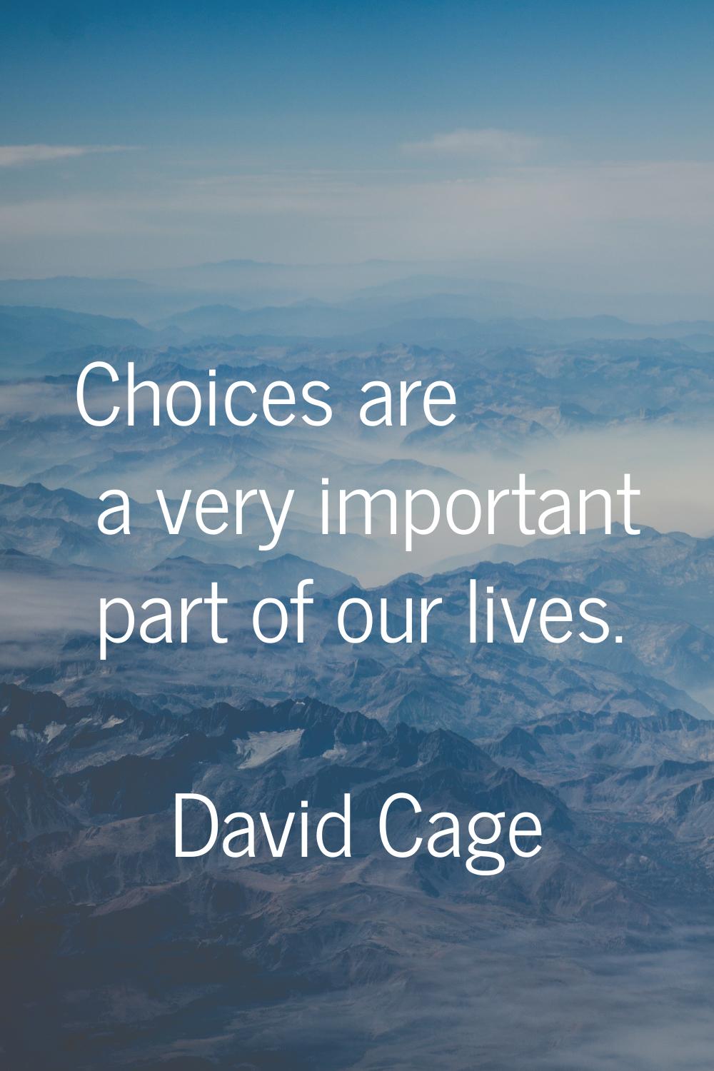 Choices are a very important part of our lives.