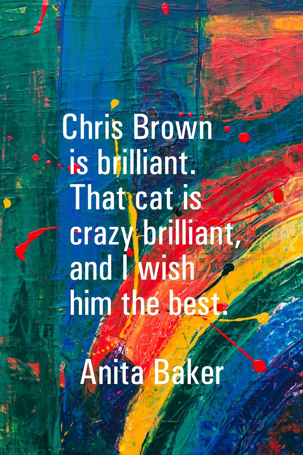 Chris Brown is brilliant. That cat is crazy brilliant, and I wish him the best.