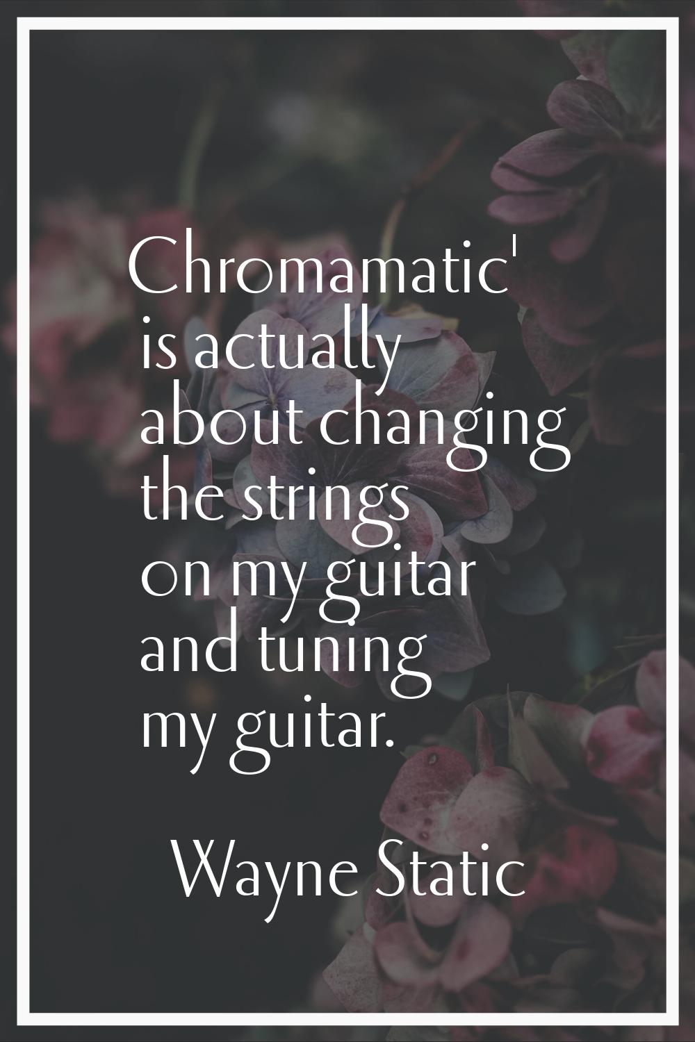 Chromamatic' is actually about changing the strings on my guitar and tuning my guitar.