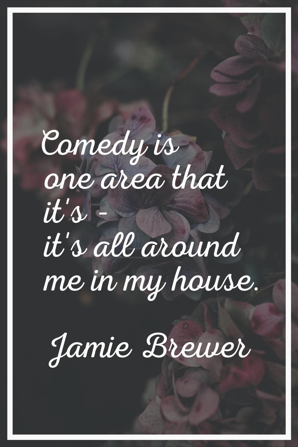Comedy is one area that it's - it's all around me in my house.