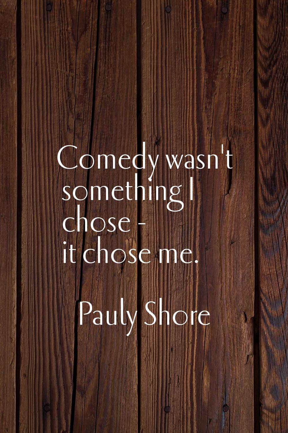 Comedy wasn't something I chose - it chose me.