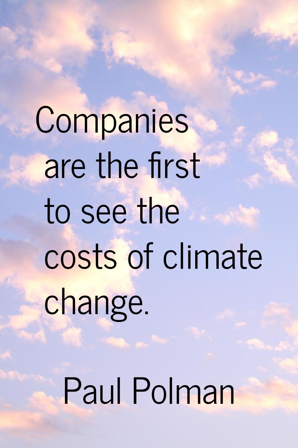 Companies are the first to see the costs of climate change.