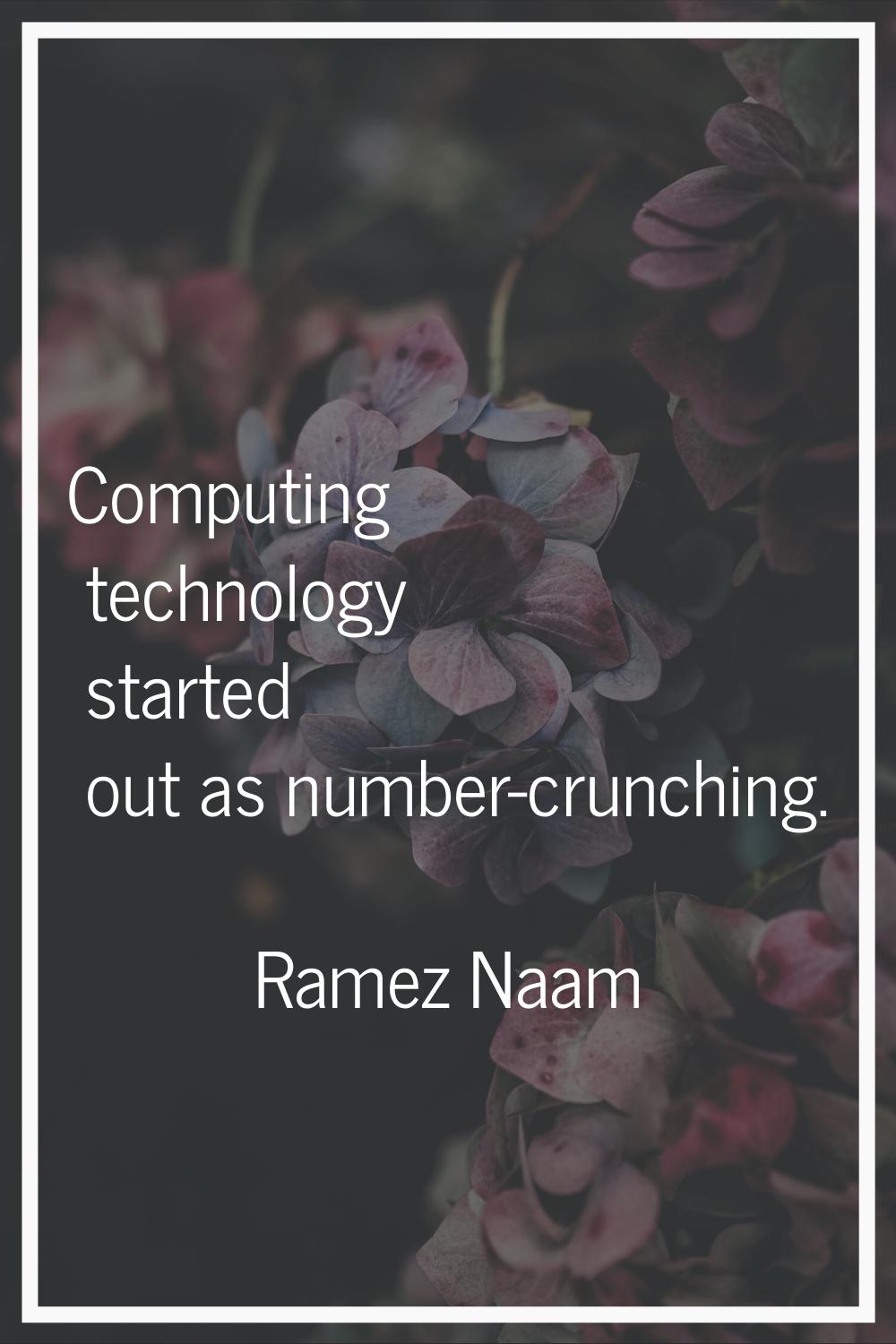 Computing technology started out as number-crunching.