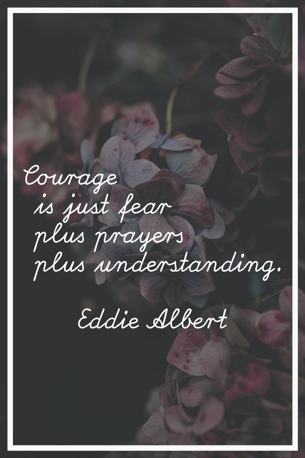 Courage is just fear plus prayers plus understanding.