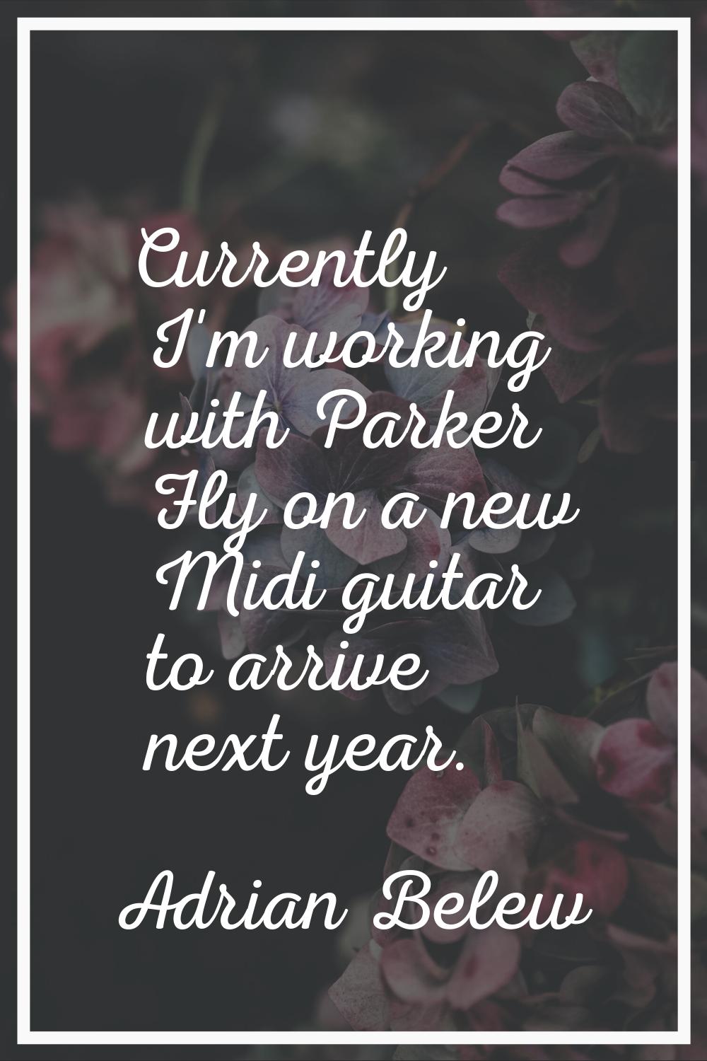Currently I'm working with Parker Fly on a new Midi guitar to arrive next year.