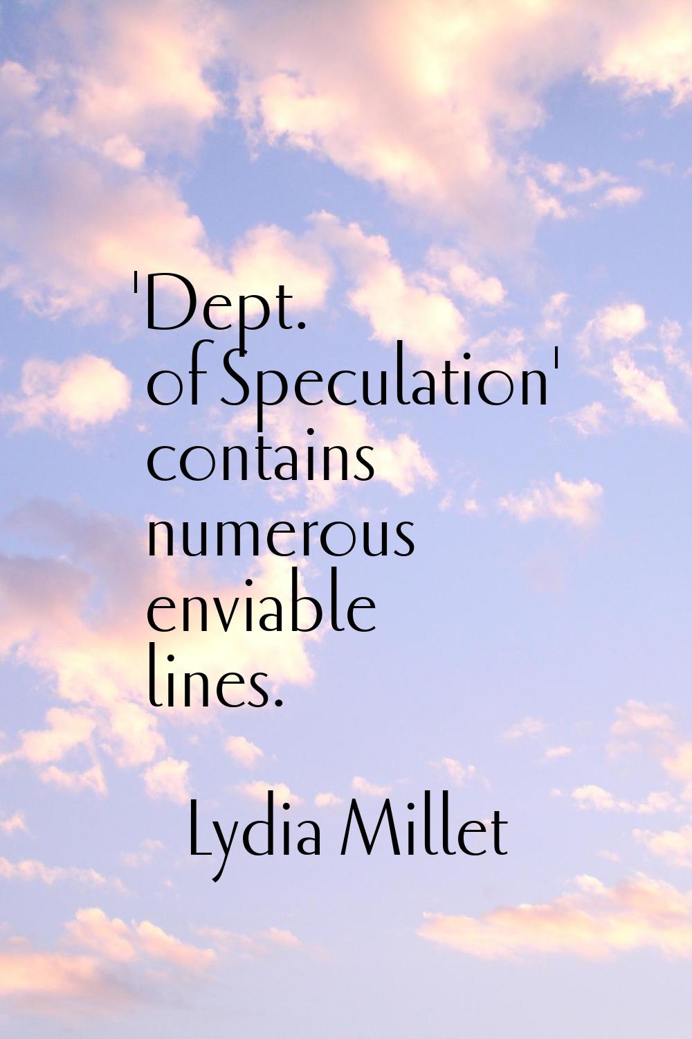 'Dept. of Speculation' contains numerous enviable lines.