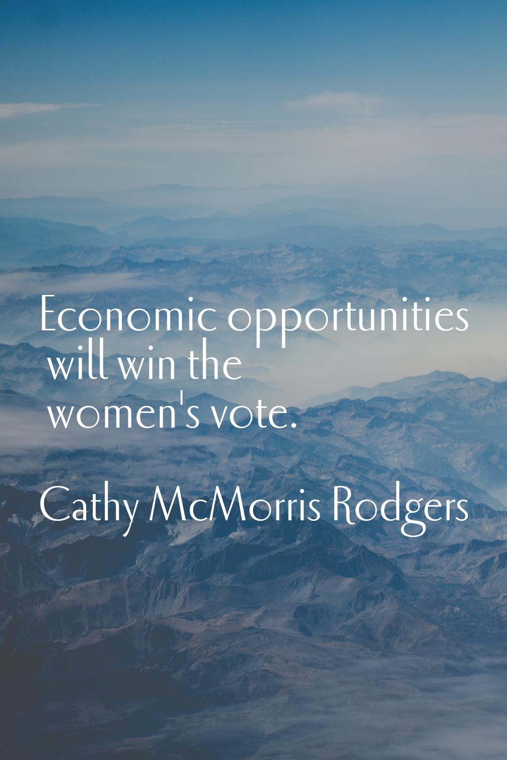 Economic opportunities will win the women's vote.