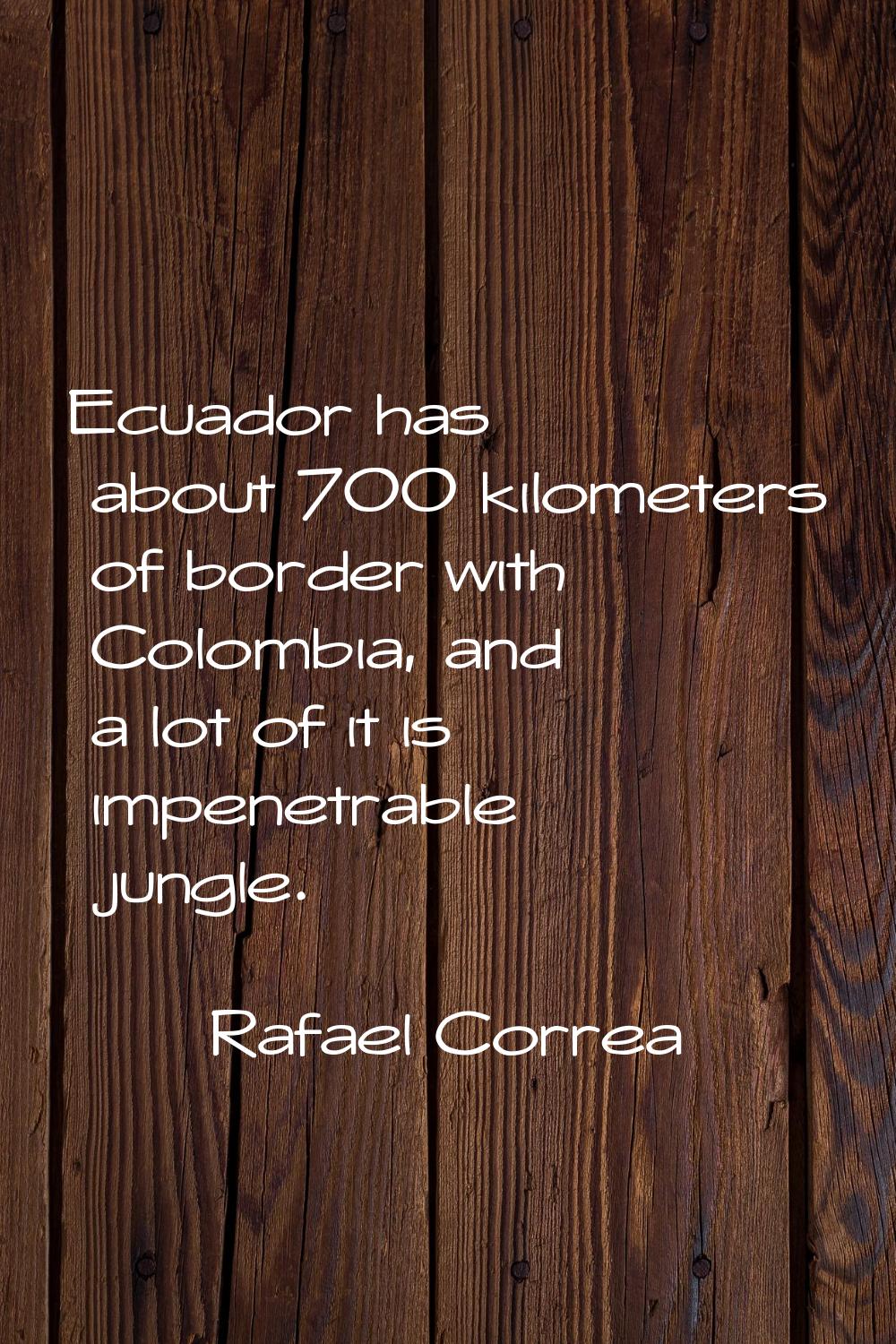 Ecuador has about 700 kilometers of border with Colombia, and a lot of it is impenetrable jungle.