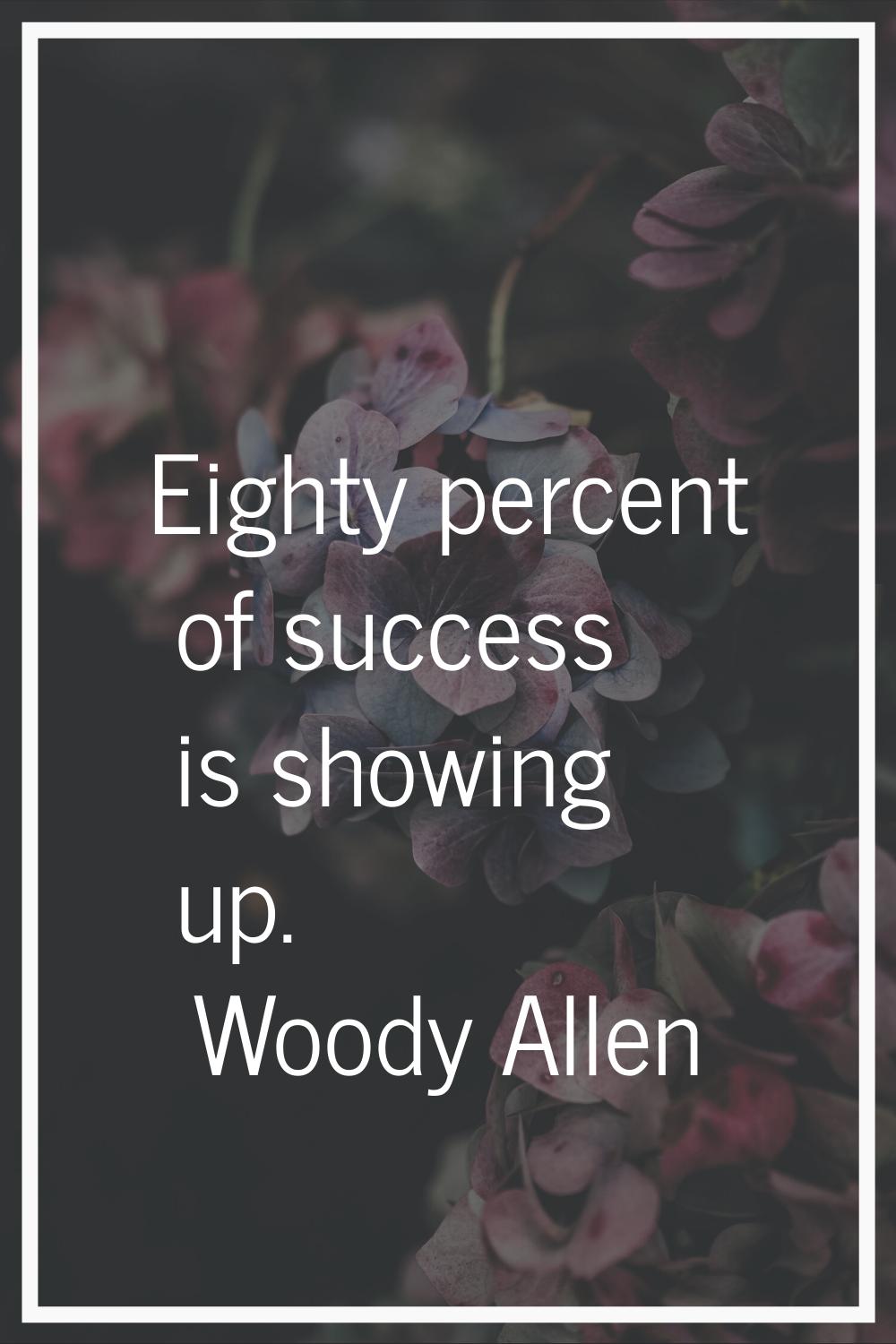 Eighty percent of success is showing up.