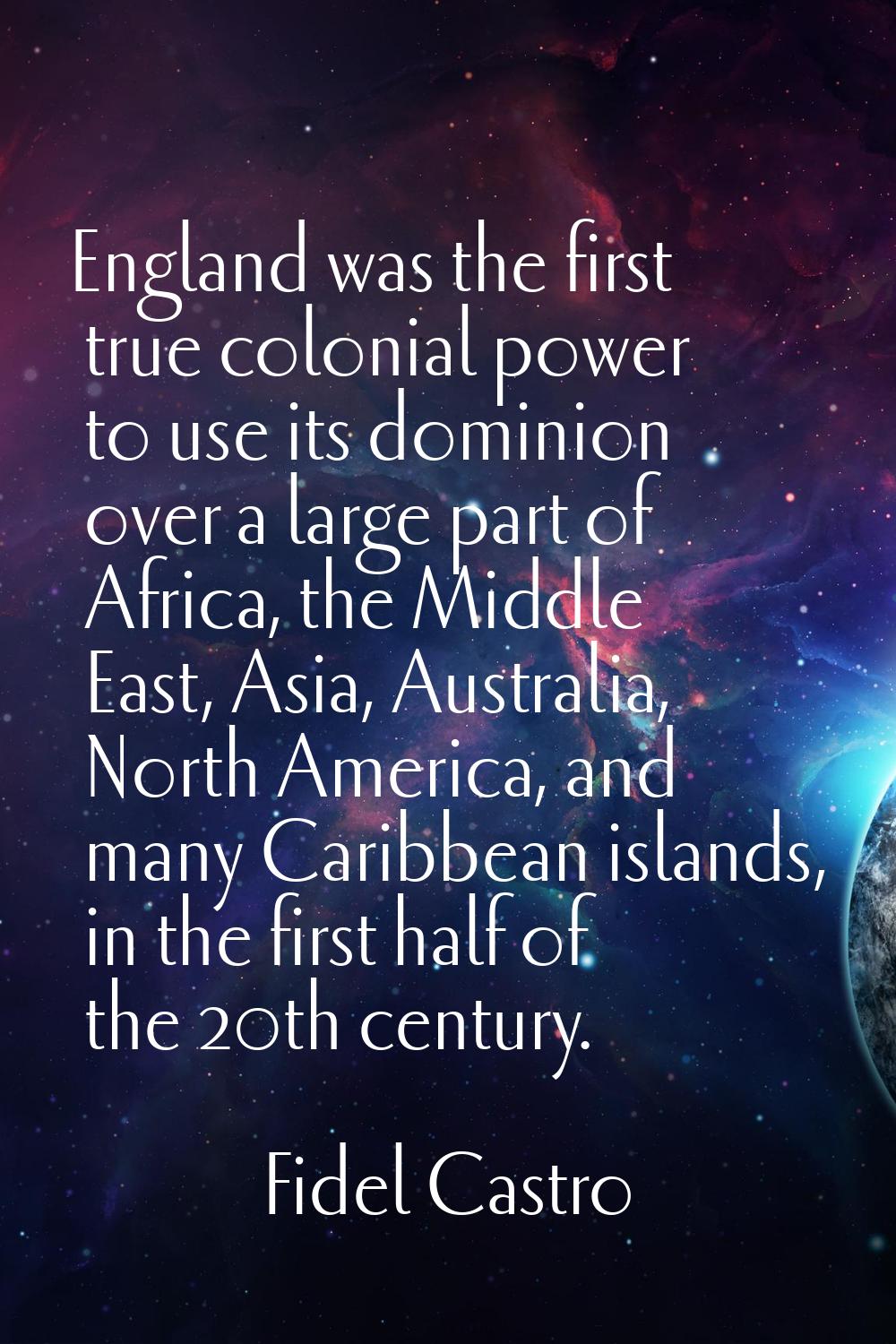England was the first true colonial power to use its dominion over a large part of Africa, the Midd