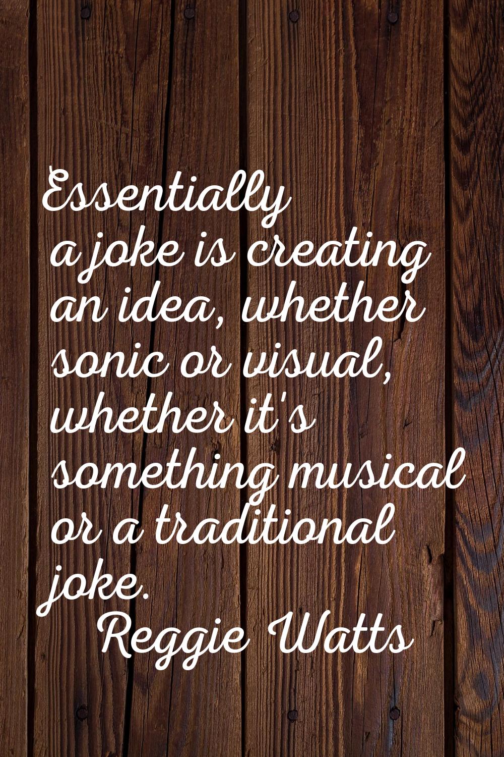 Essentially a joke is creating an idea, whether sonic or visual, whether it's something musical or 