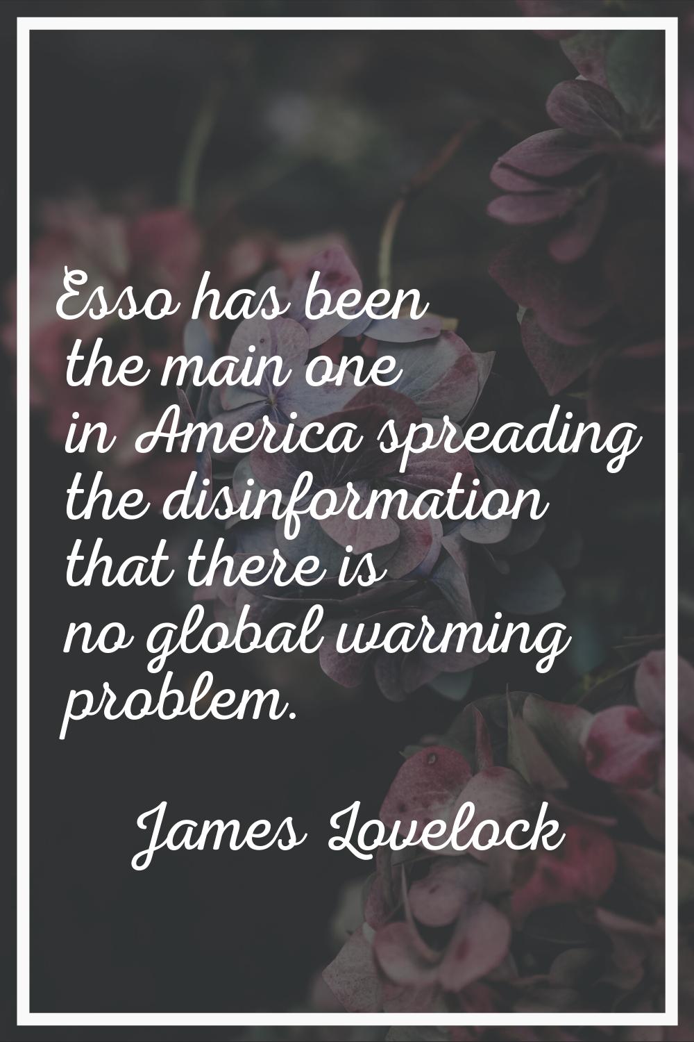 Esso has been the main one in America spreading the disinformation that there is no global warming 