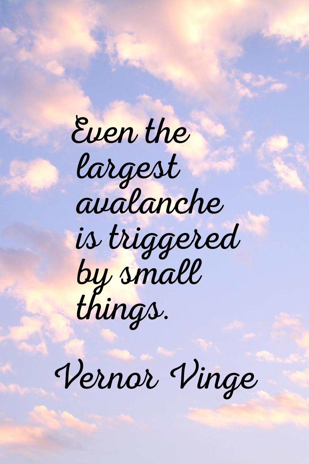 Even the largest avalanche is triggered by small things.