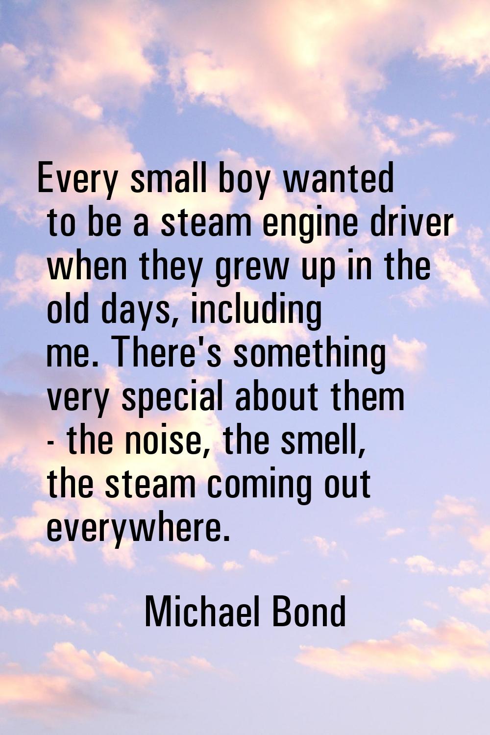 Every small boy wanted to be a steam engine driver when they grew up in the old days, including me.