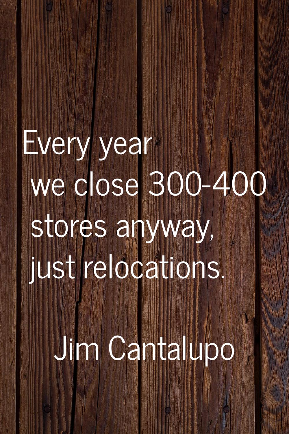 Every year we close 300-400 stores anyway, just relocations.