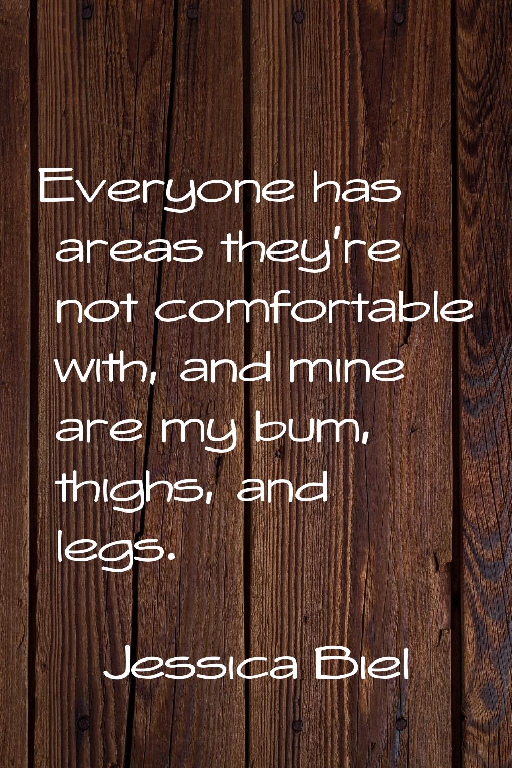 Everyone has areas they're not comfortable with, and mine are my bum, thighs, and legs.