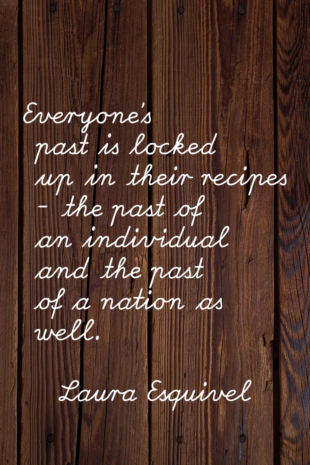Everyone's past is locked up in their recipes - the past of an individual and the past of a nation 
