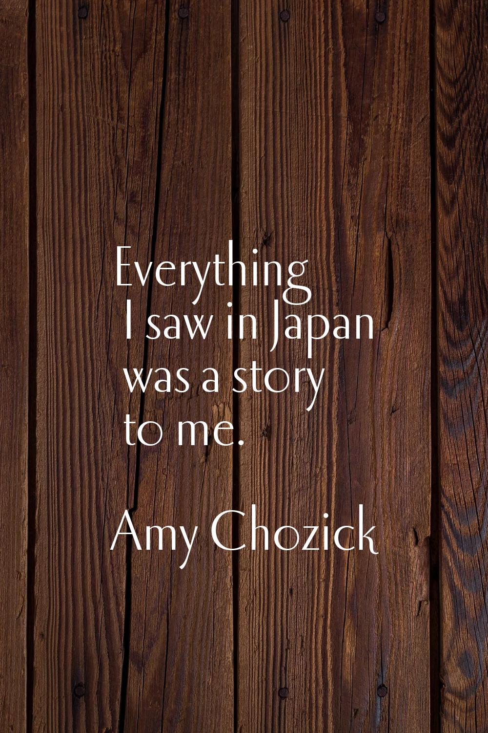 Everything I saw in Japan was a story to me.