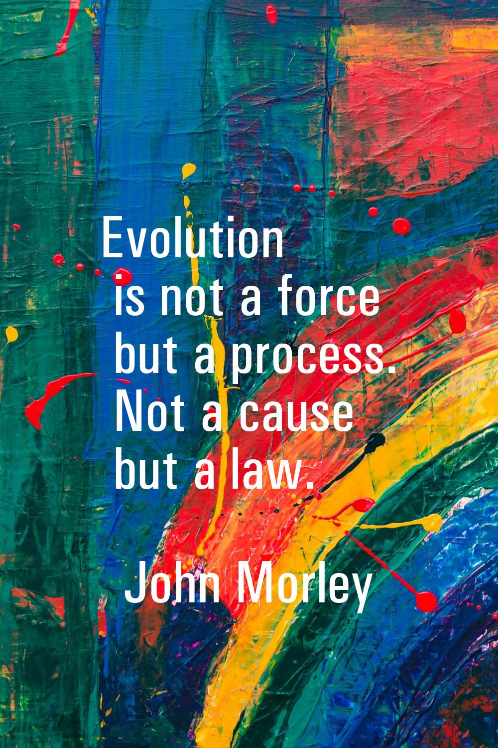 Evolution is not a force but a process. Not a cause but a law.