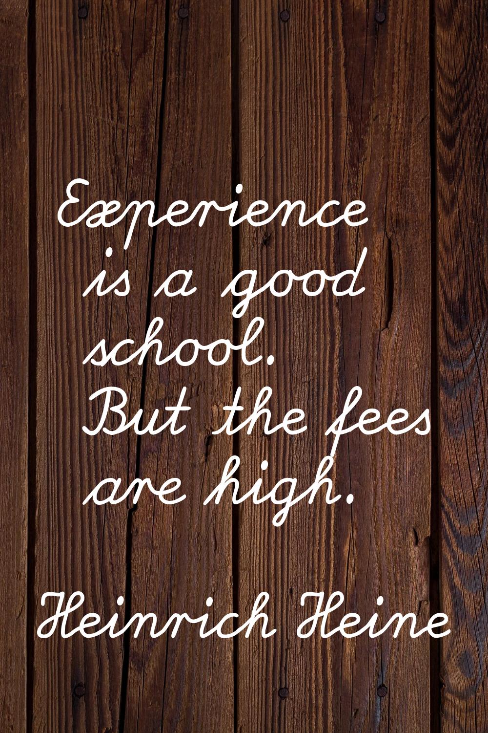 Experience is a good school. But the fees are high.
