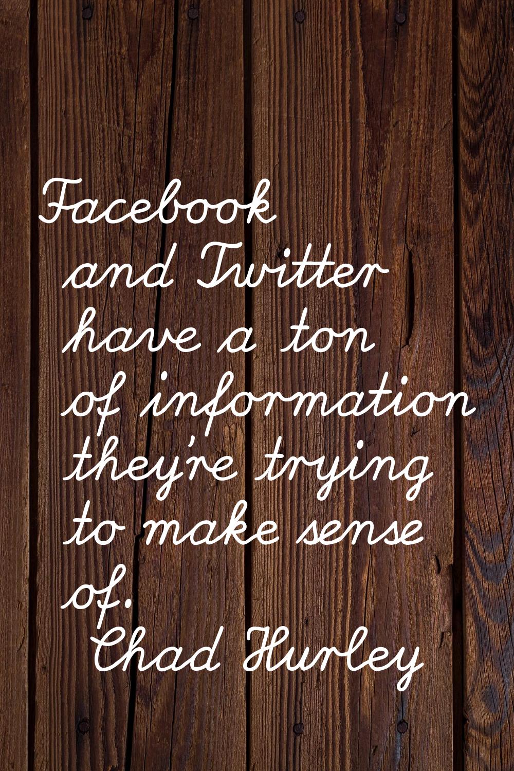Facebook and Twitter have a ton of information they're trying to make sense of.