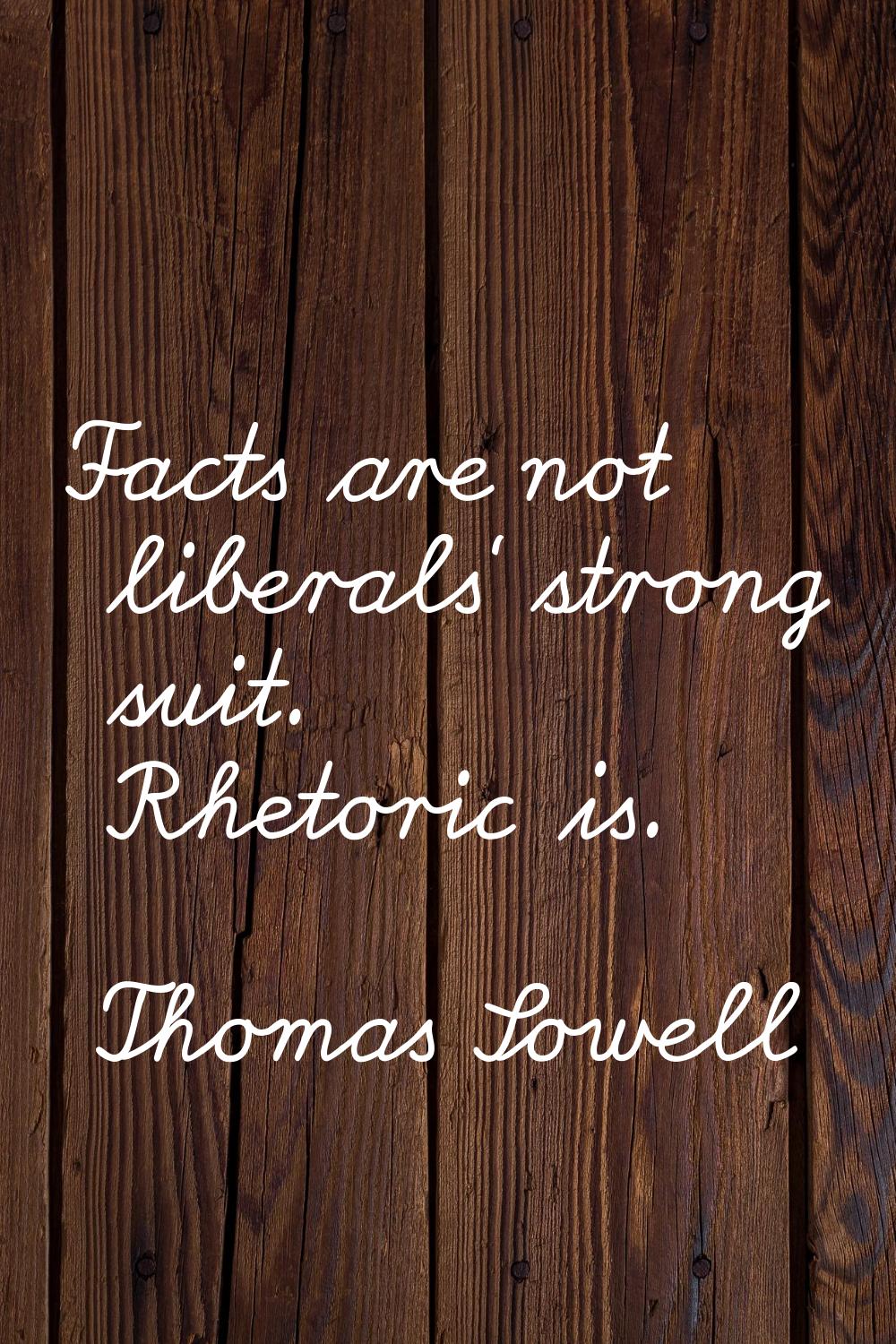 Facts are not liberals' strong suit. Rhetoric is.