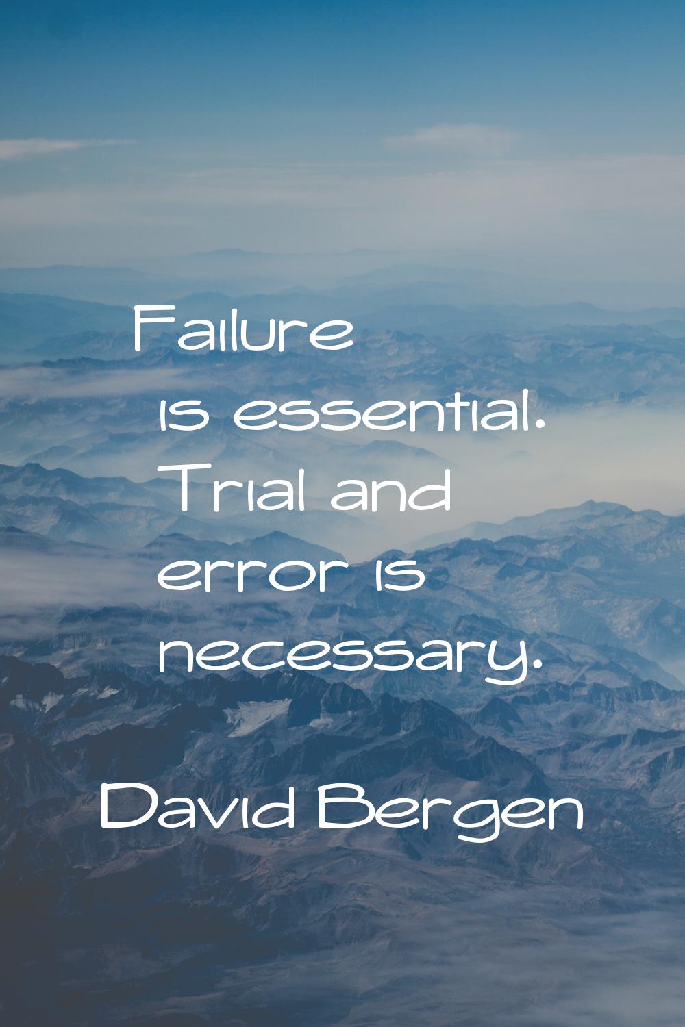 Failure is essential. Trial and error is necessary.