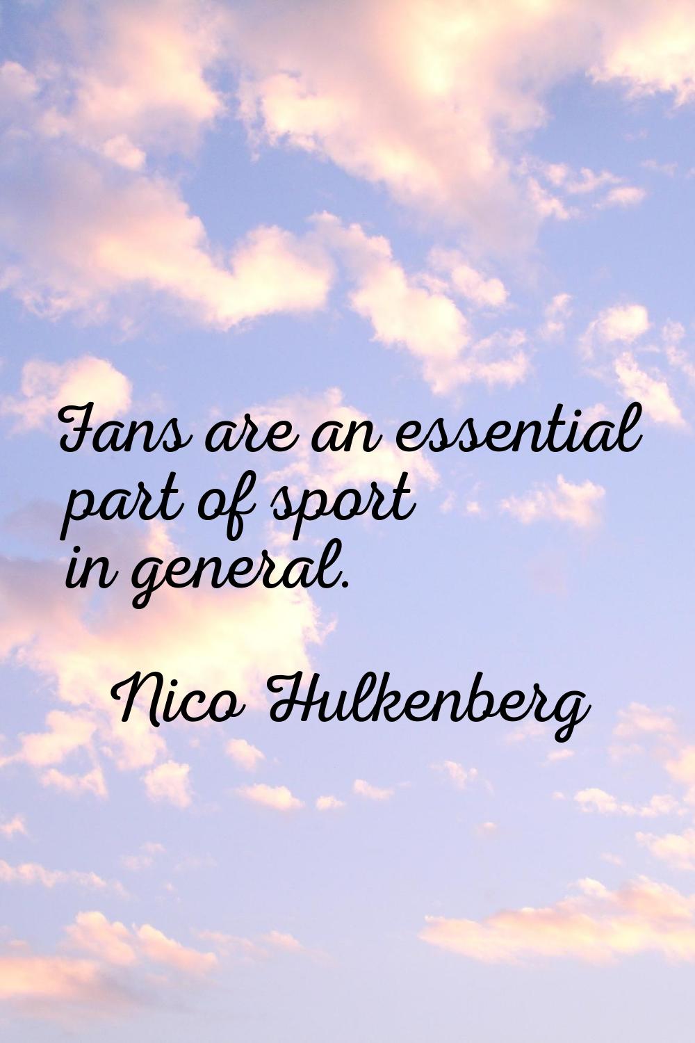 Fans are an essential part of sport in general.