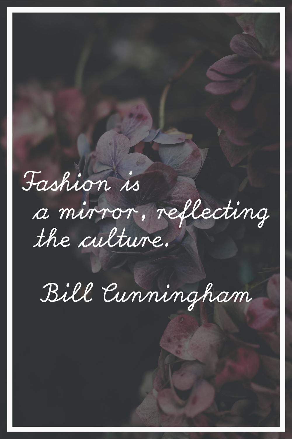 Fashion is a mirror, reflecting the culture.