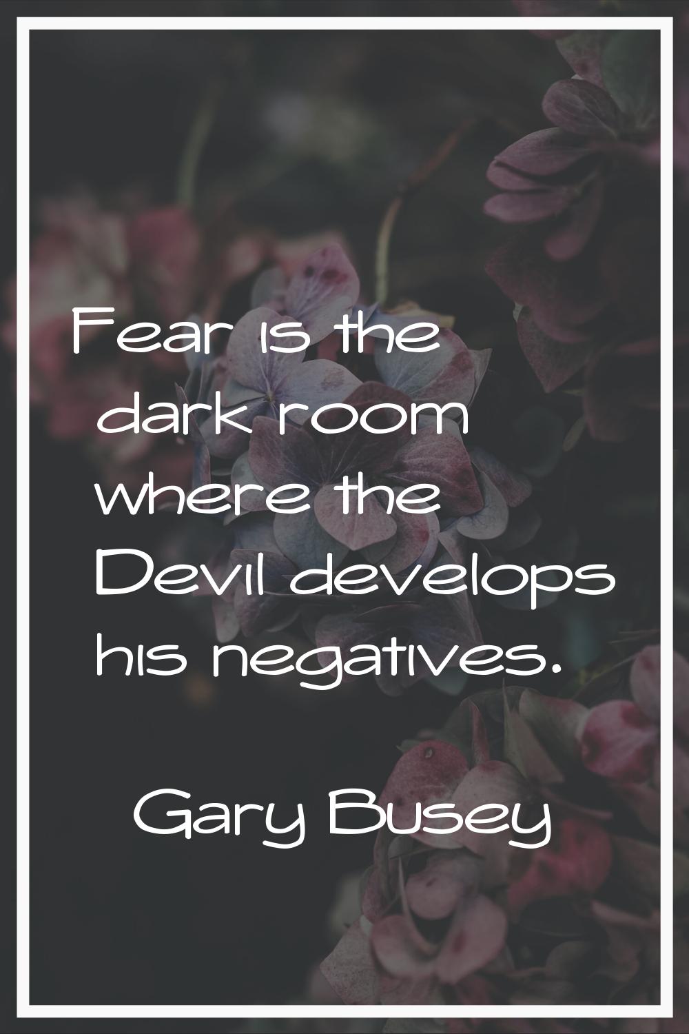 Fear is the dark room where the Devil develops his negatives.