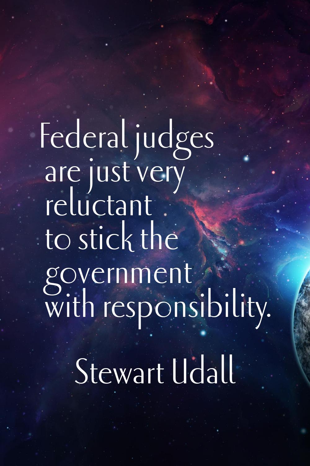 Federal judges are just very reluctant to stick the government with responsibility.