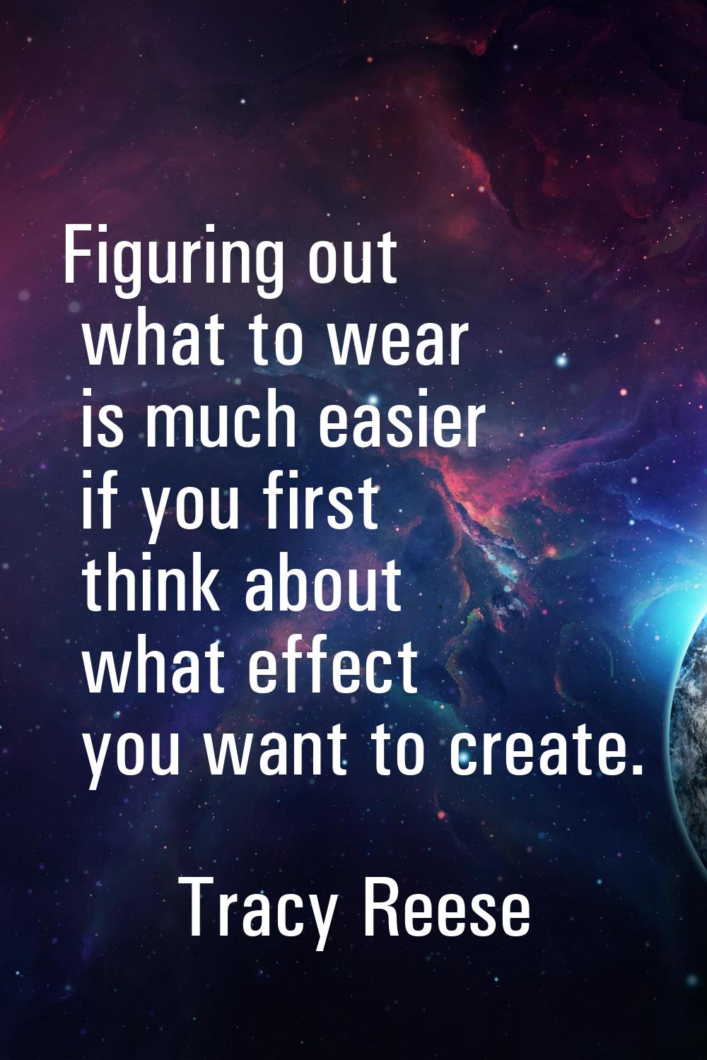 Figuring out what to wear is much easier if you first think about what effect you want to create.