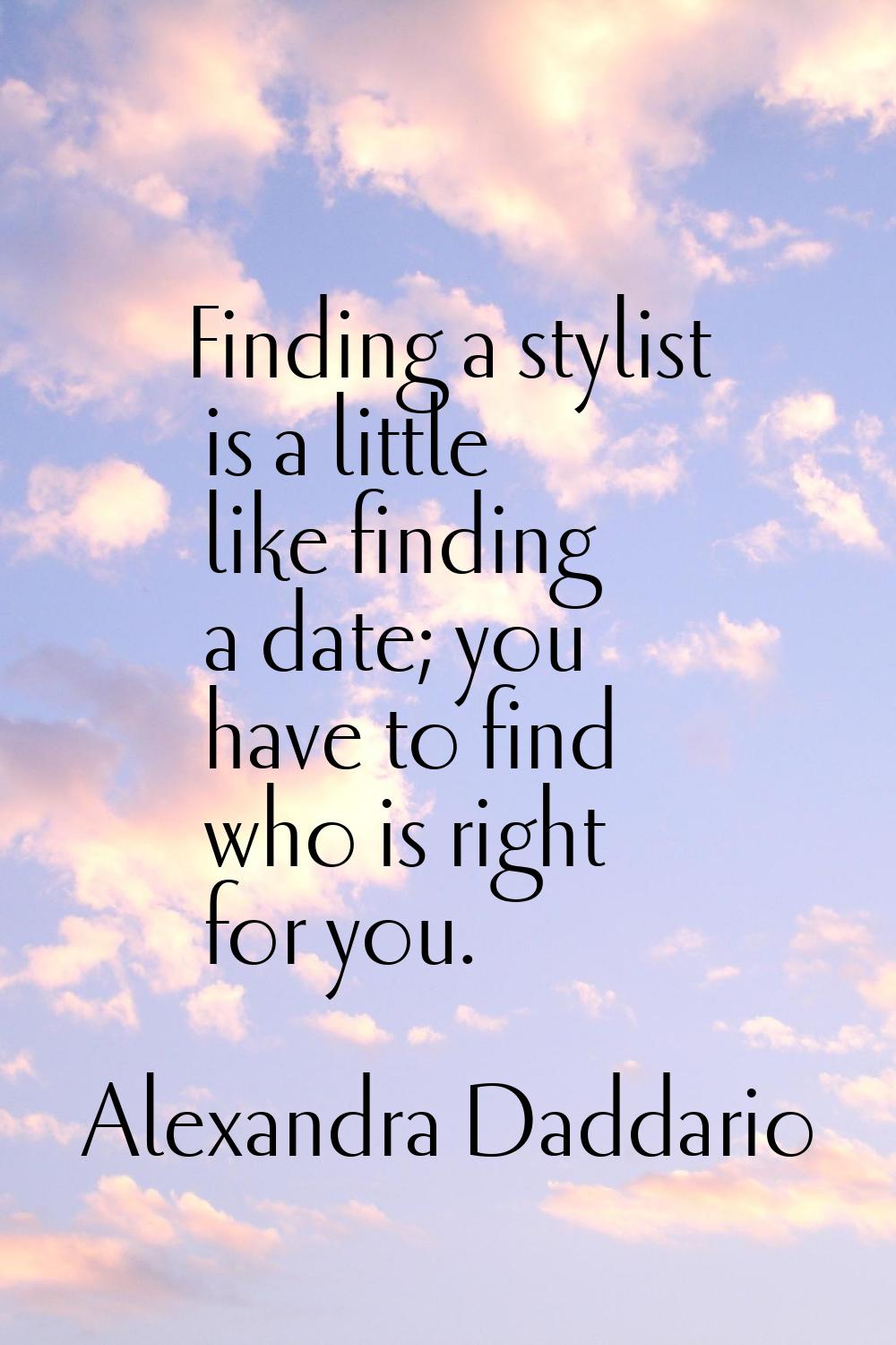 Finding a stylist is a little like finding a date; you have to find who is right for you.