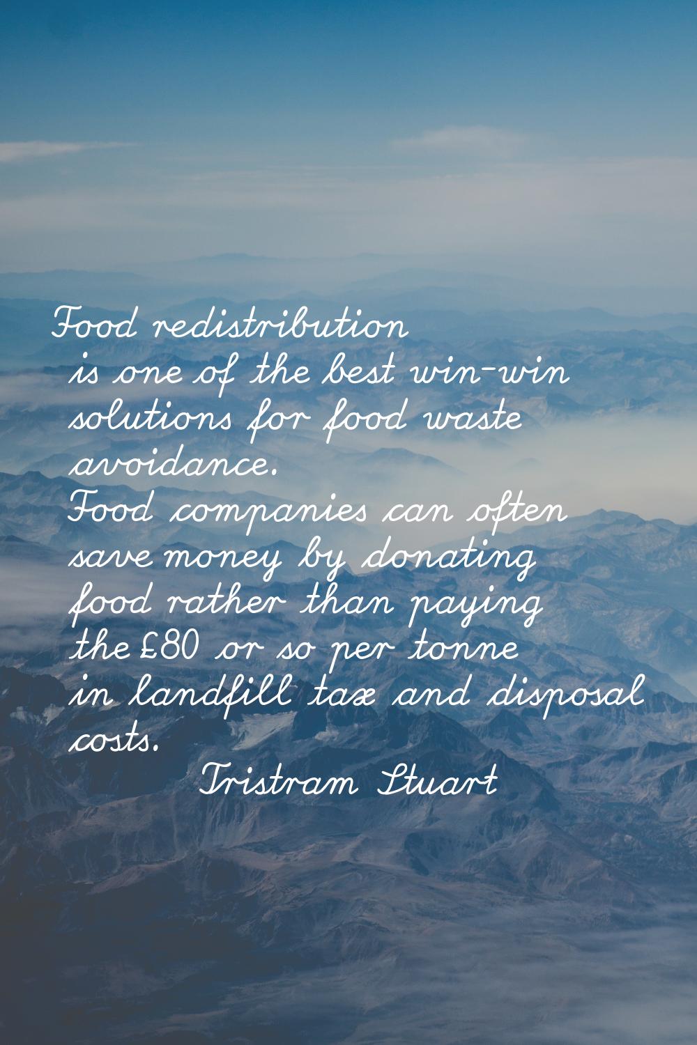 Food redistribution is one of the best win-win solutions for food waste avoidance. Food companies c