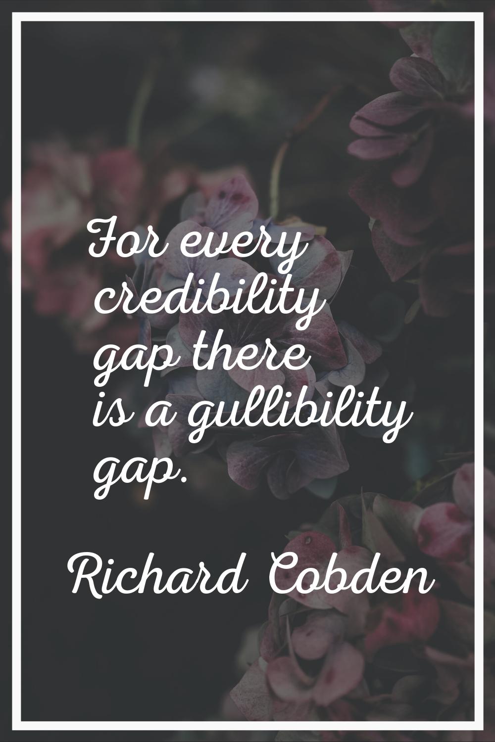 For every credibility gap there is a gullibility gap.
