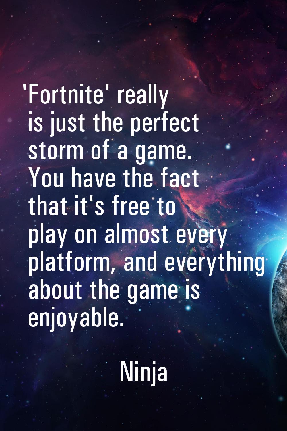 'Fortnite' really is just the perfect storm of a game. You have the fact that it's free to play on 