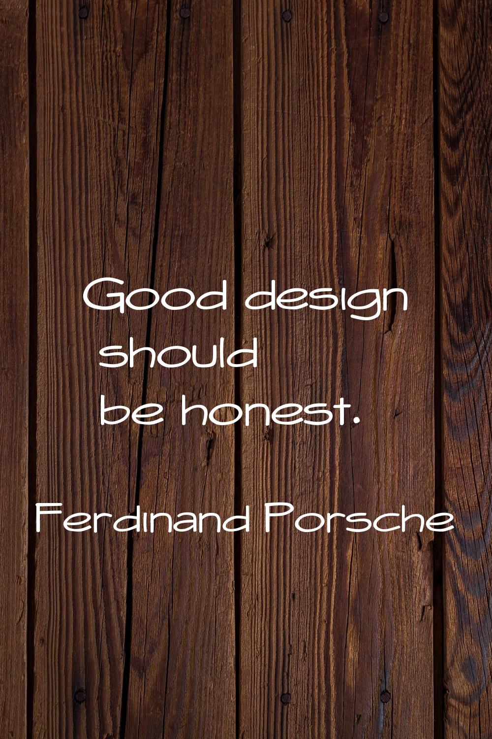 Good design should be honest.
