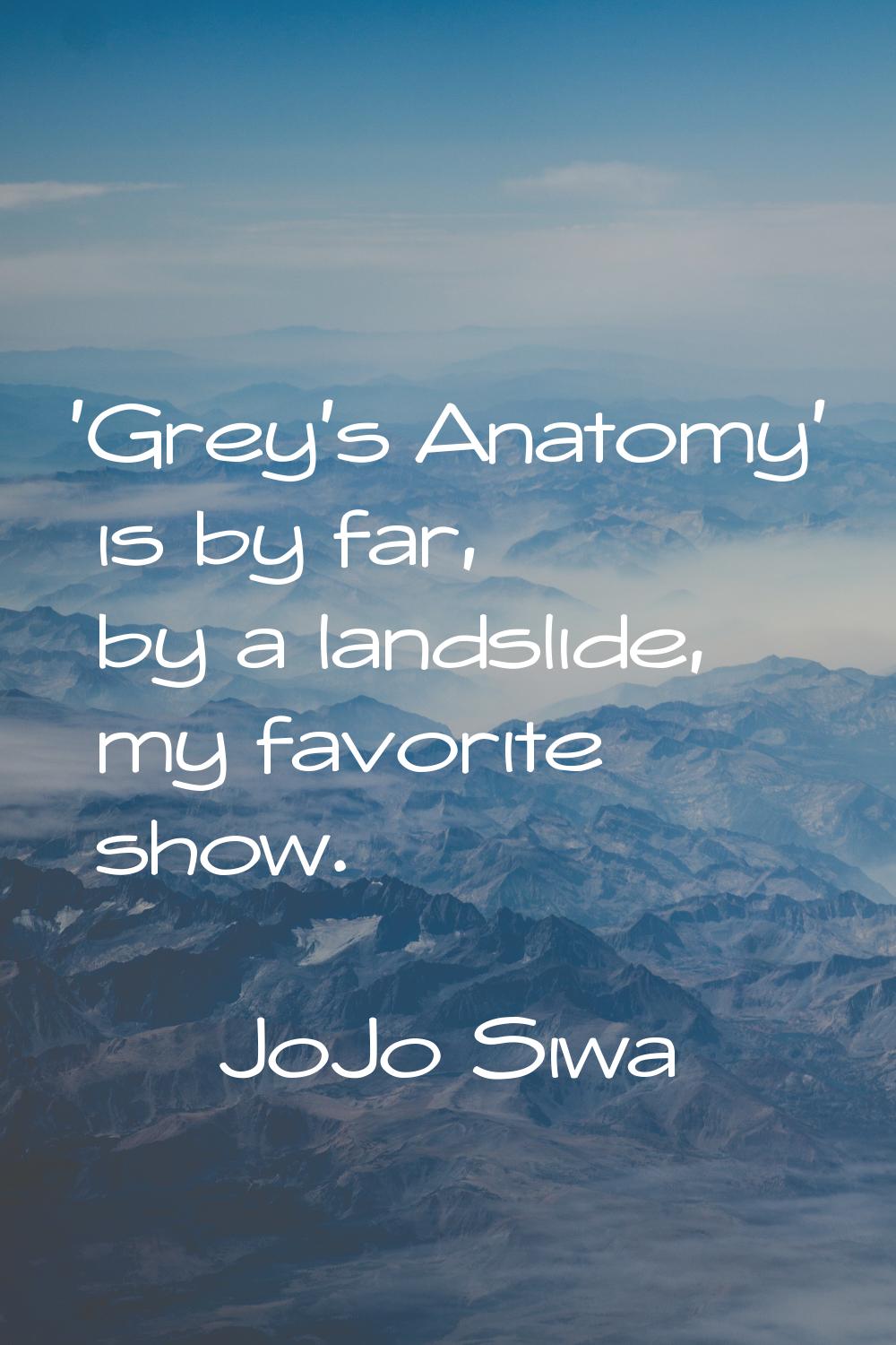 'Grey's Anatomy' is by far, by a landslide, my favorite show.