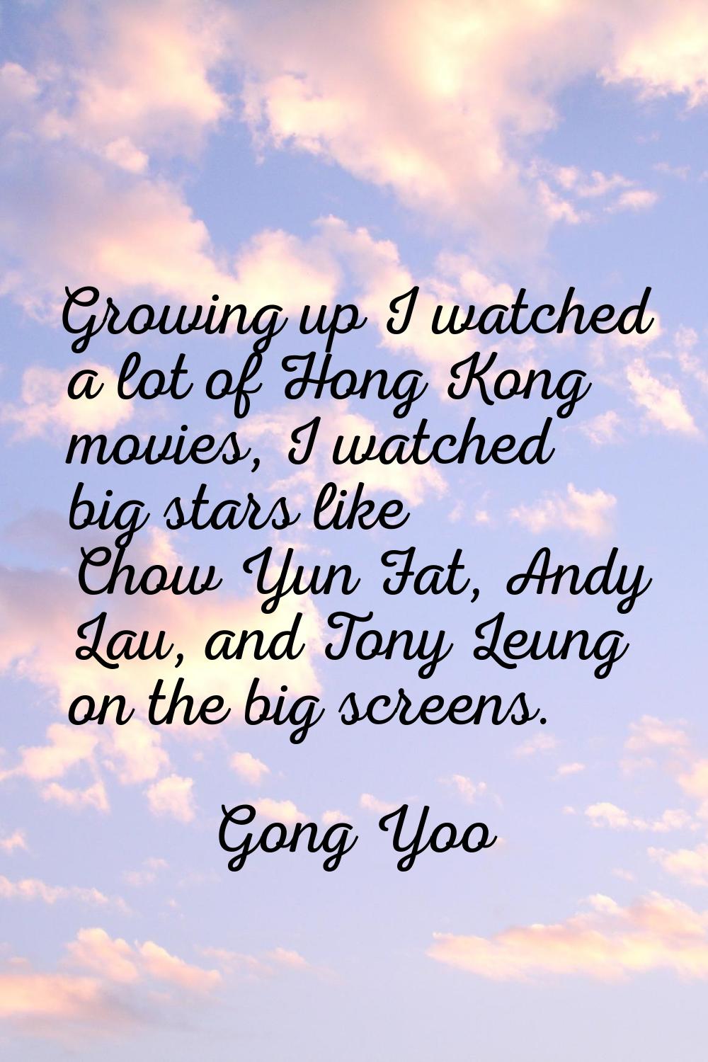 Growing up I watched a lot of Hong Kong movies, I watched big stars like Chow Yun Fat, Andy Lau, an