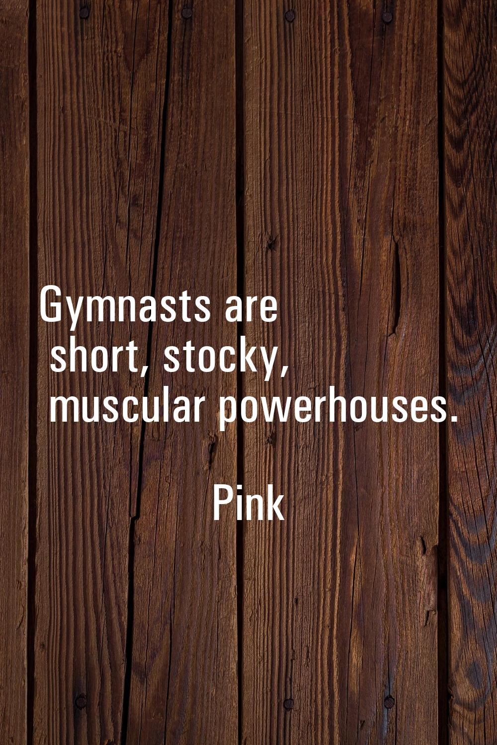Gymnasts are short, stocky, muscular powerhouses.