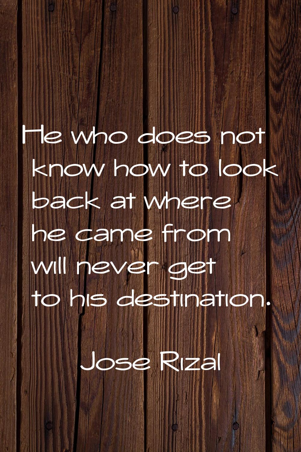 He who does not know how to look back at where he came from will never get to his destination.