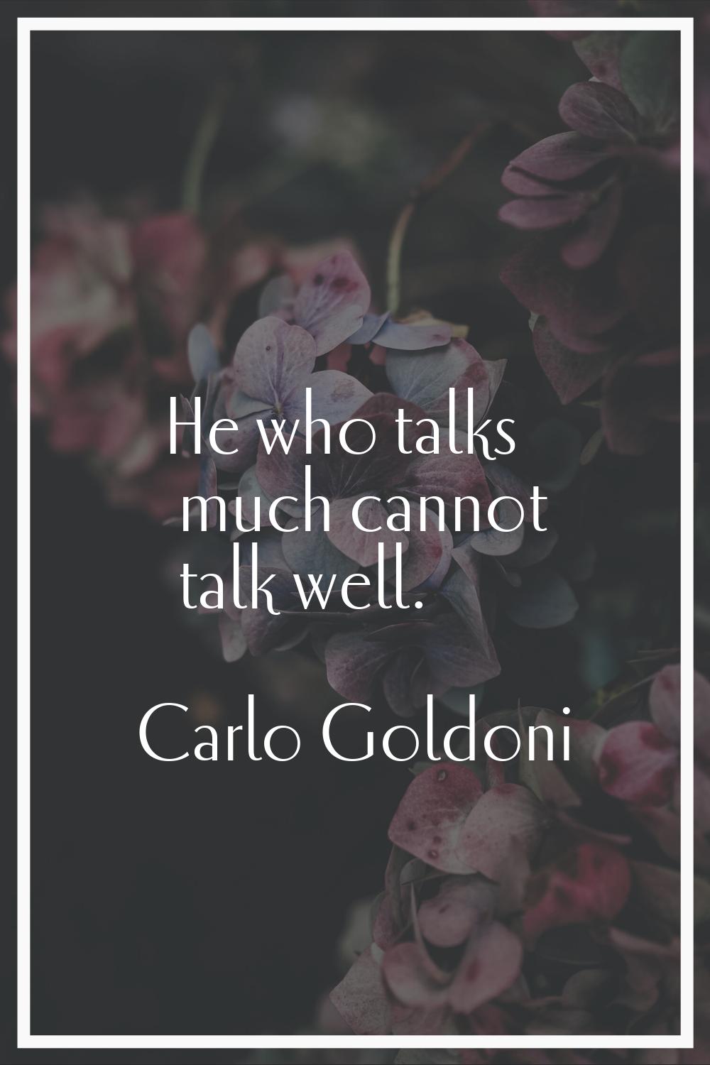 He who talks much cannot talk well.