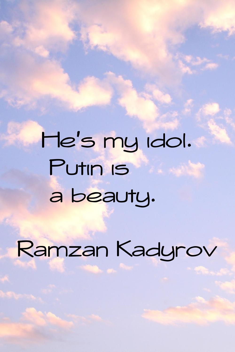 He's my idol. Putin is a beauty.