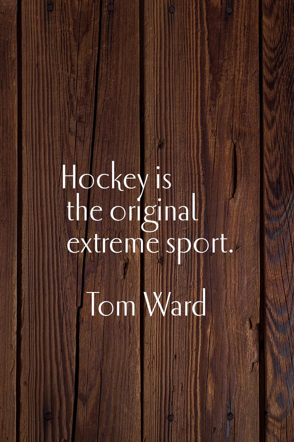 Hockey is the original extreme sport.