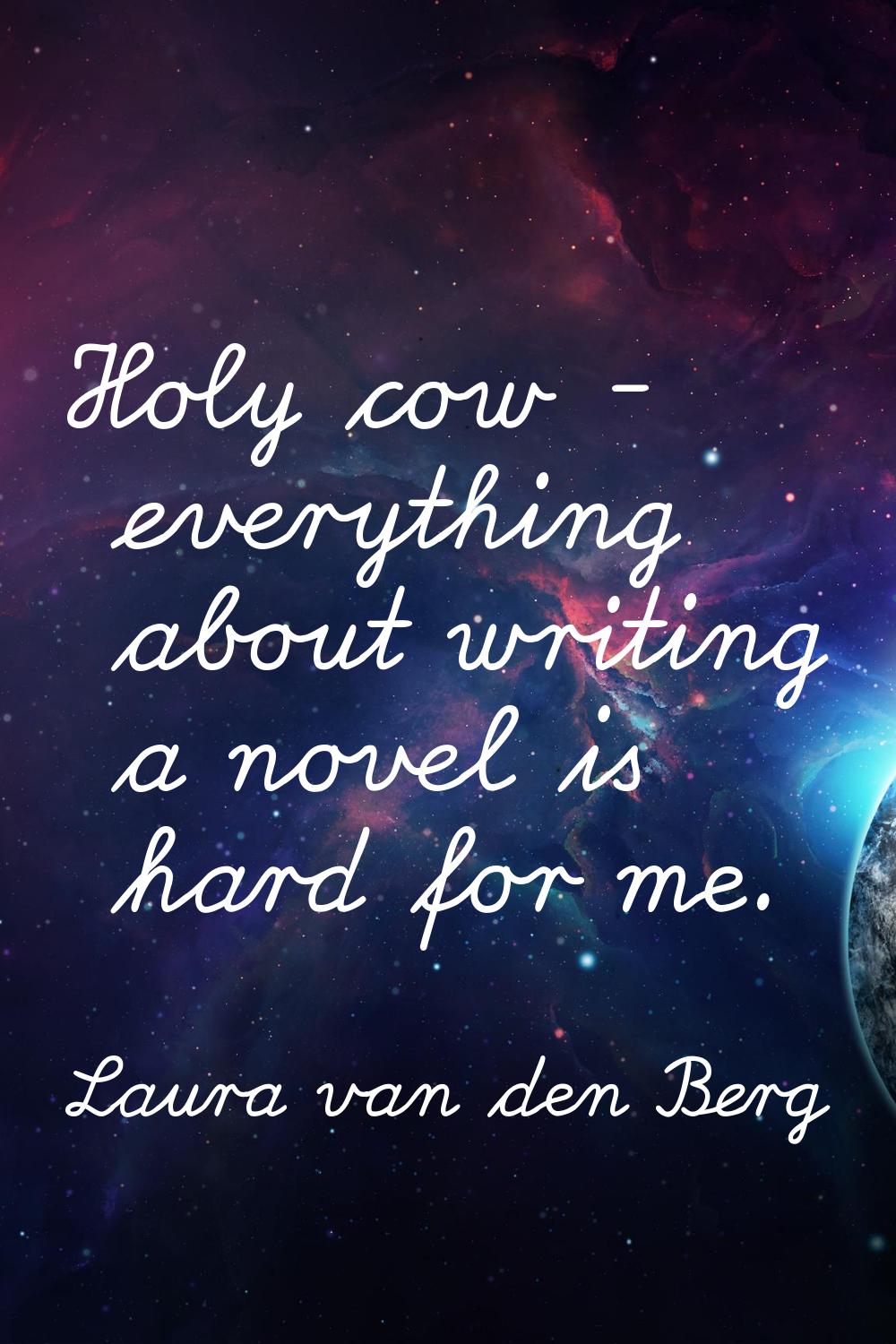 Holy cow - everything about writing a novel is hard for me.